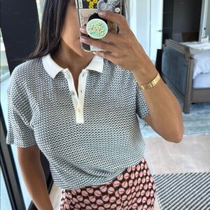 Zara Black and White Button Down Shirt